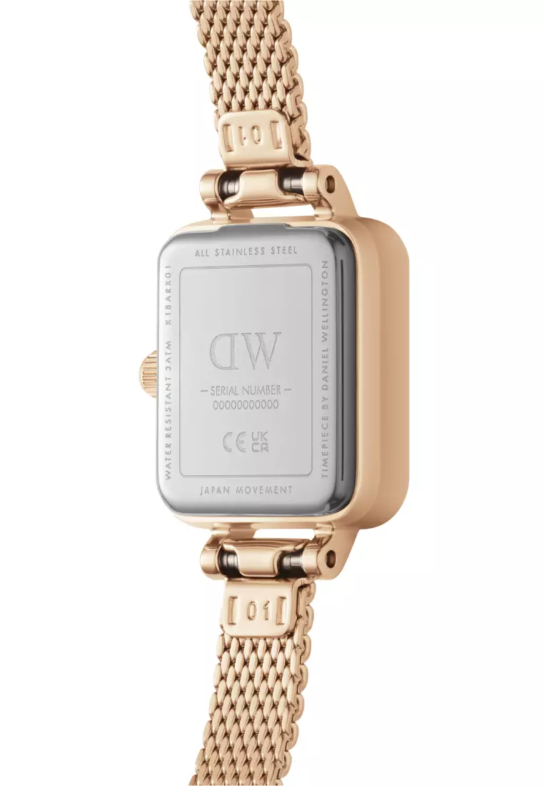 Quadro Mini Melrose Rose Gold - Fashion Watch for women - Stainless Steel Strap Watch - Female Watch - DW Official - Authentic