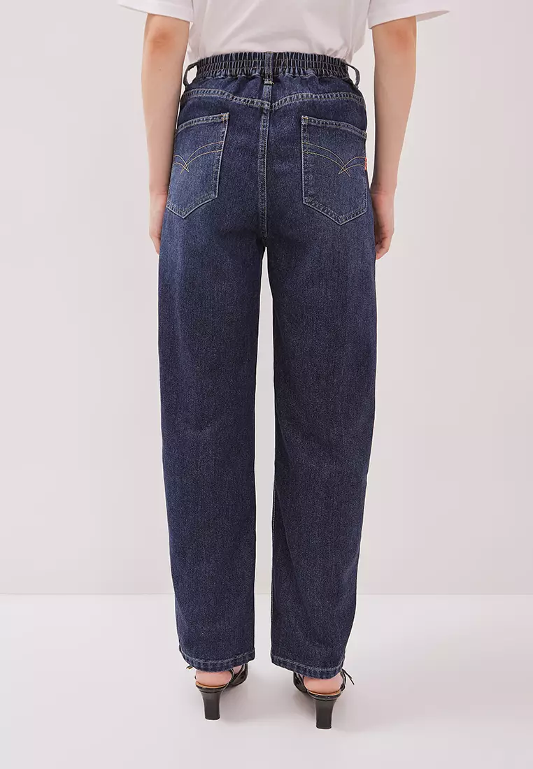 DUST Celana Barrel Jeans Naruna Blue (D.3226)
