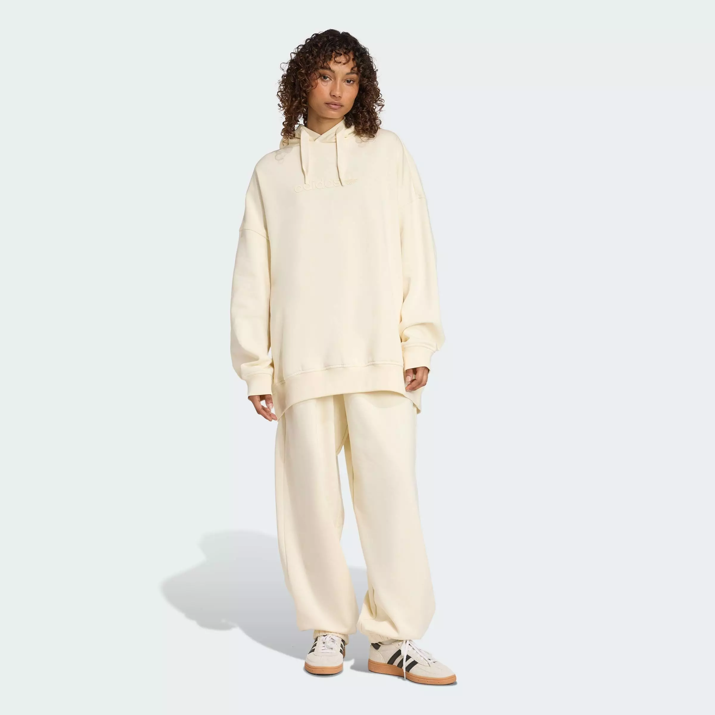 Lifestyle Essentials Linear Hoodie Oversized Women White JX5495