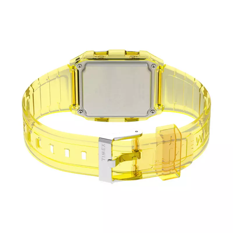 Jam Tangan Unisex Timex Q LCA x Fortnite TW2W96600 Digital Dial Yellow Resin Strap