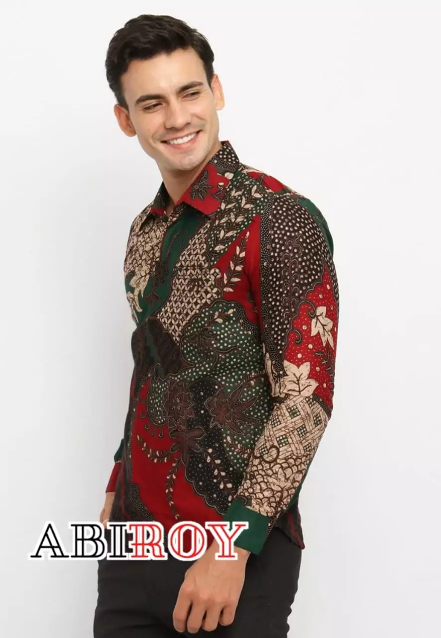 Kemeja Batik Pria Premium Slimfit Elegant Modern Lengan Panjang Basudewa Ijo