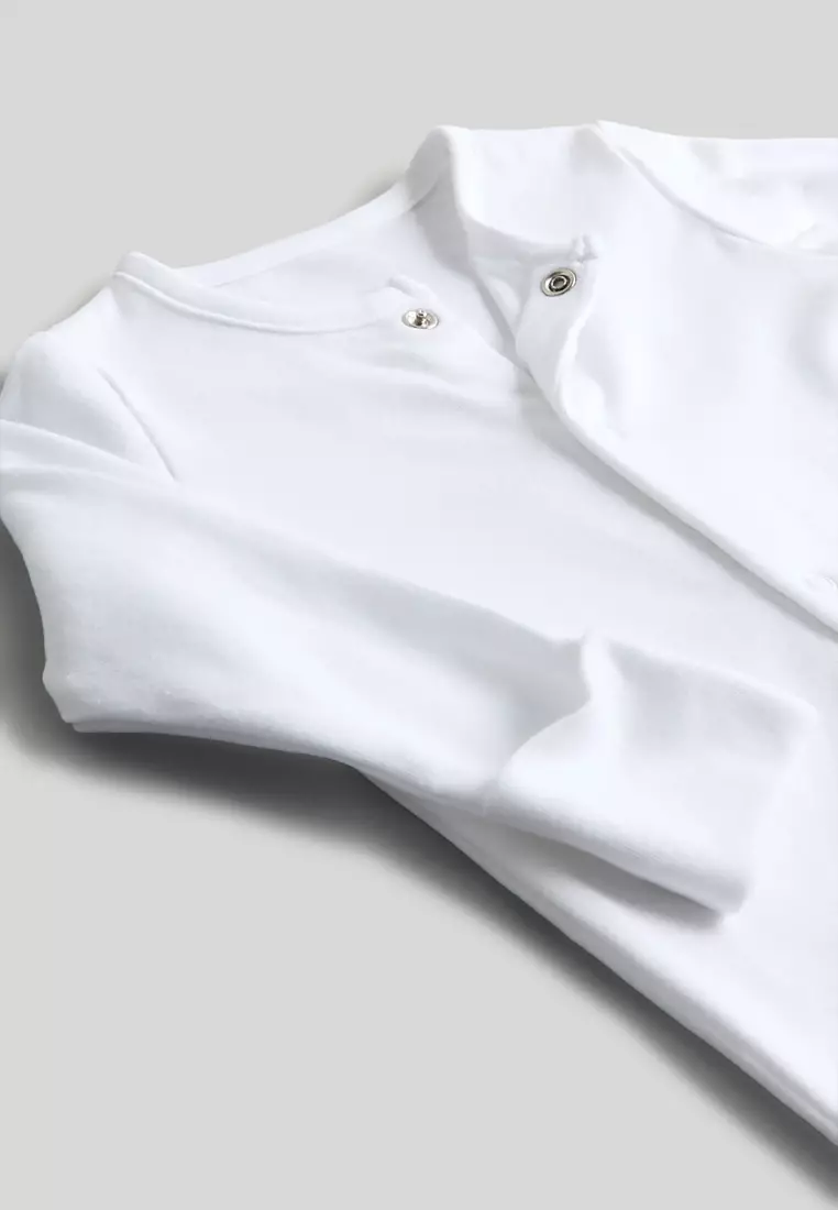 3 Pack White Sleepsuits