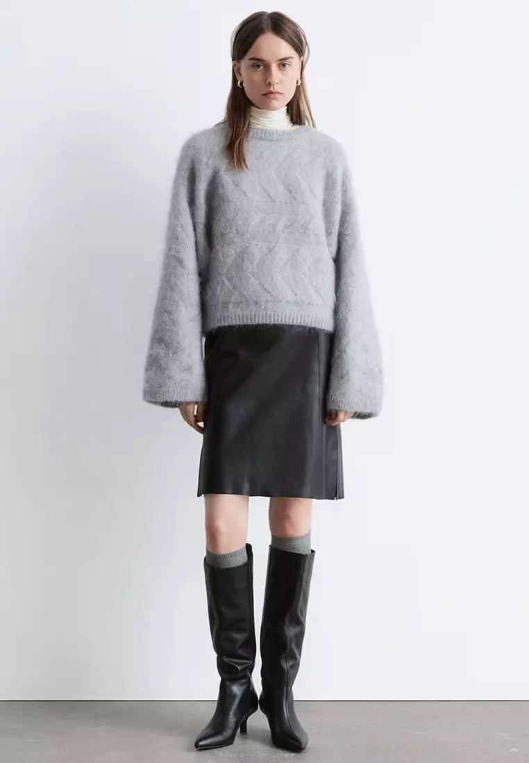 Mohair-Blend Cable-Knit Jumper