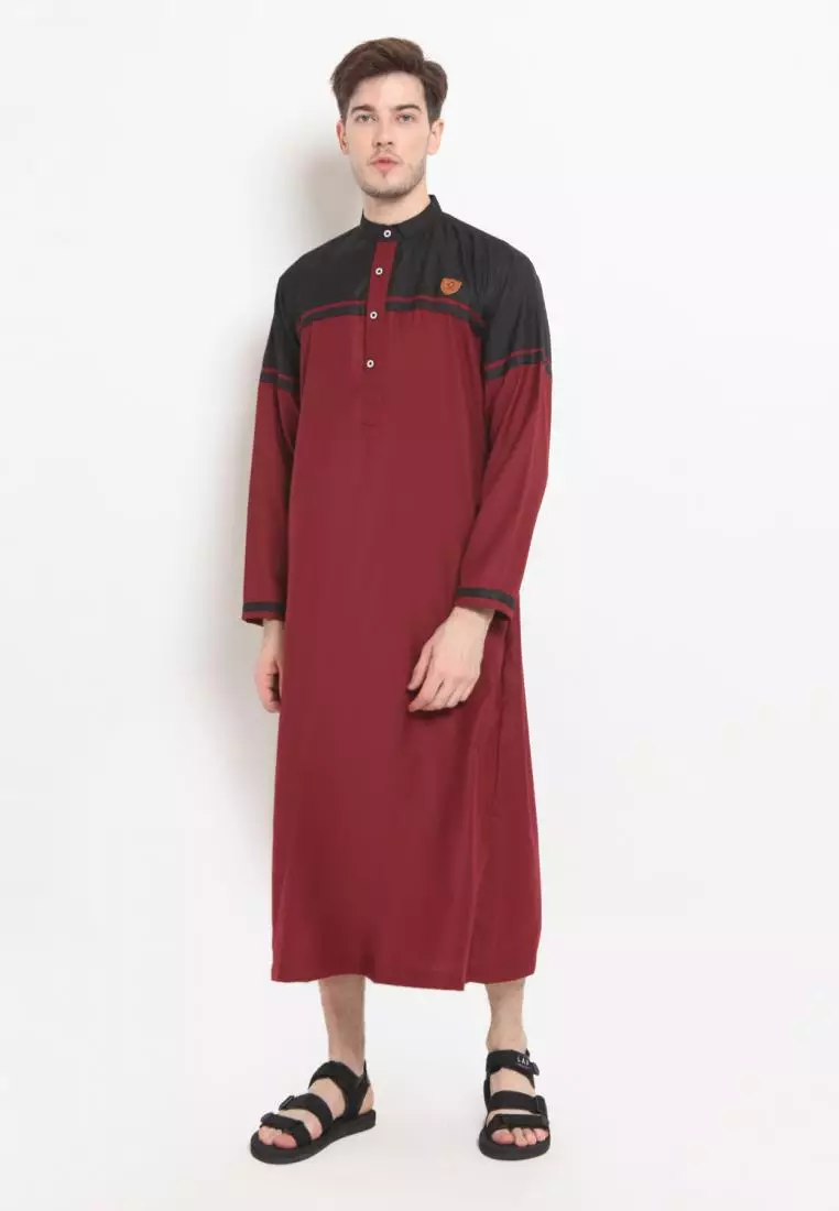 Zayidan Gamis Jubah Muslim Pria Abdad - Maroon