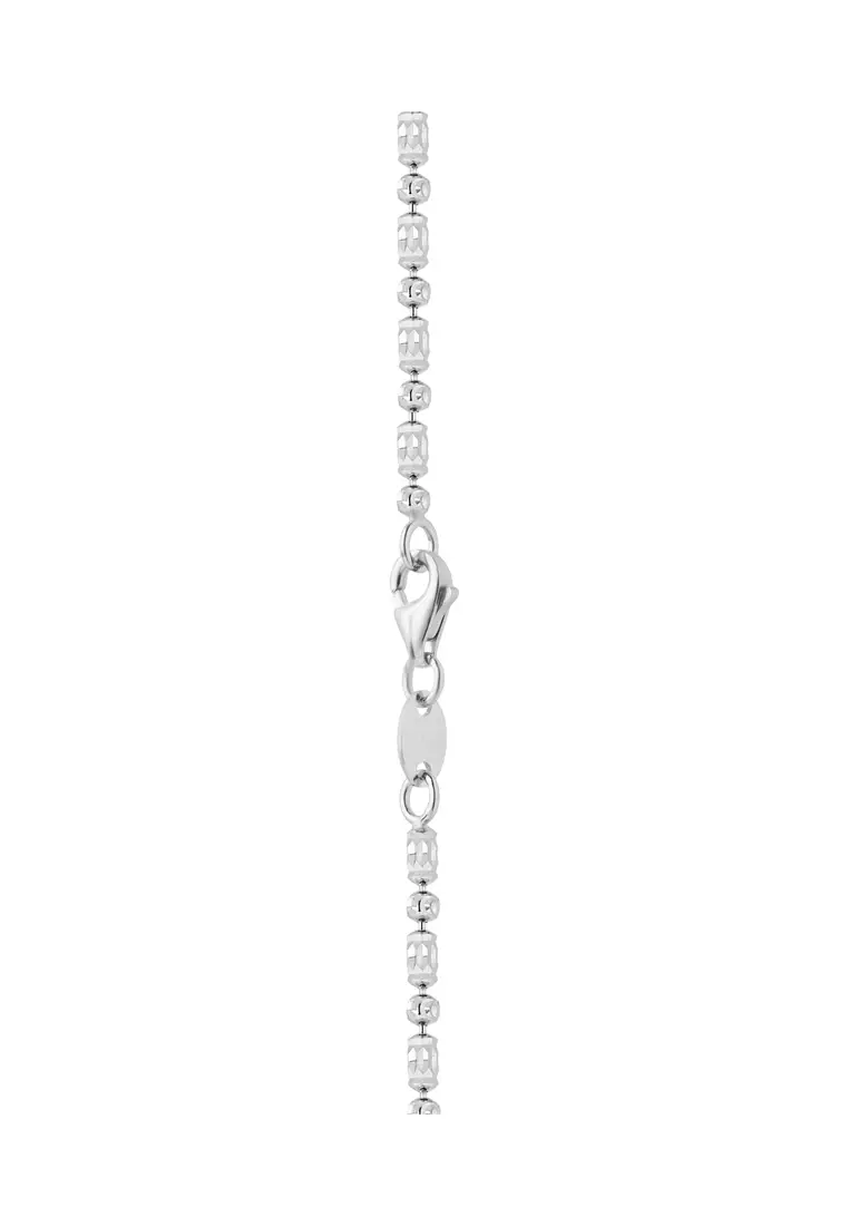 Tomei Sparkling Necklace, Unisex White Gold 585