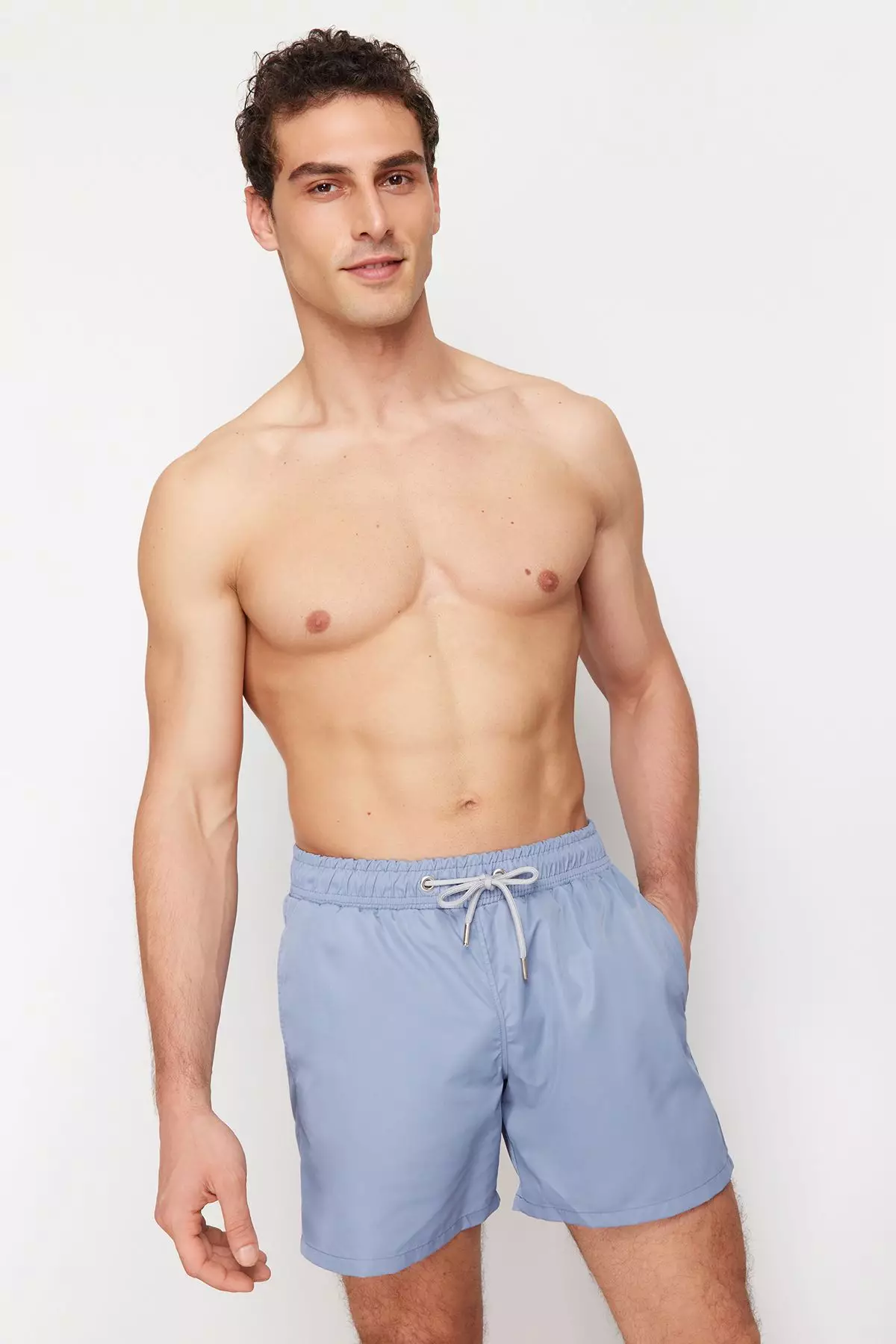 Light Blue Basic Standard Size Swimsuit Swim Shorts TMNSS20DS0023