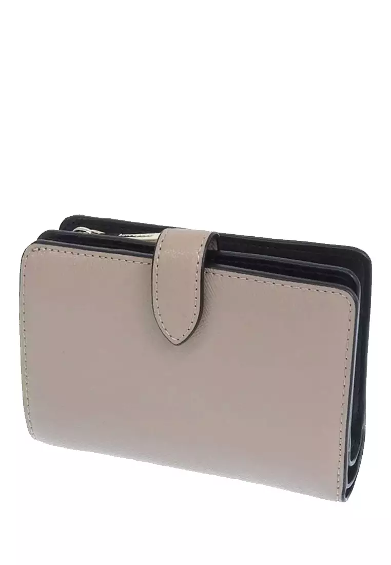 Madison Colorblock Saffiano Leather Medium Compact Bifold Wallet