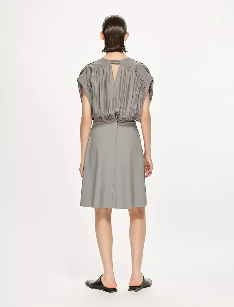 電力紡X型修身優雅無袖連衣裙