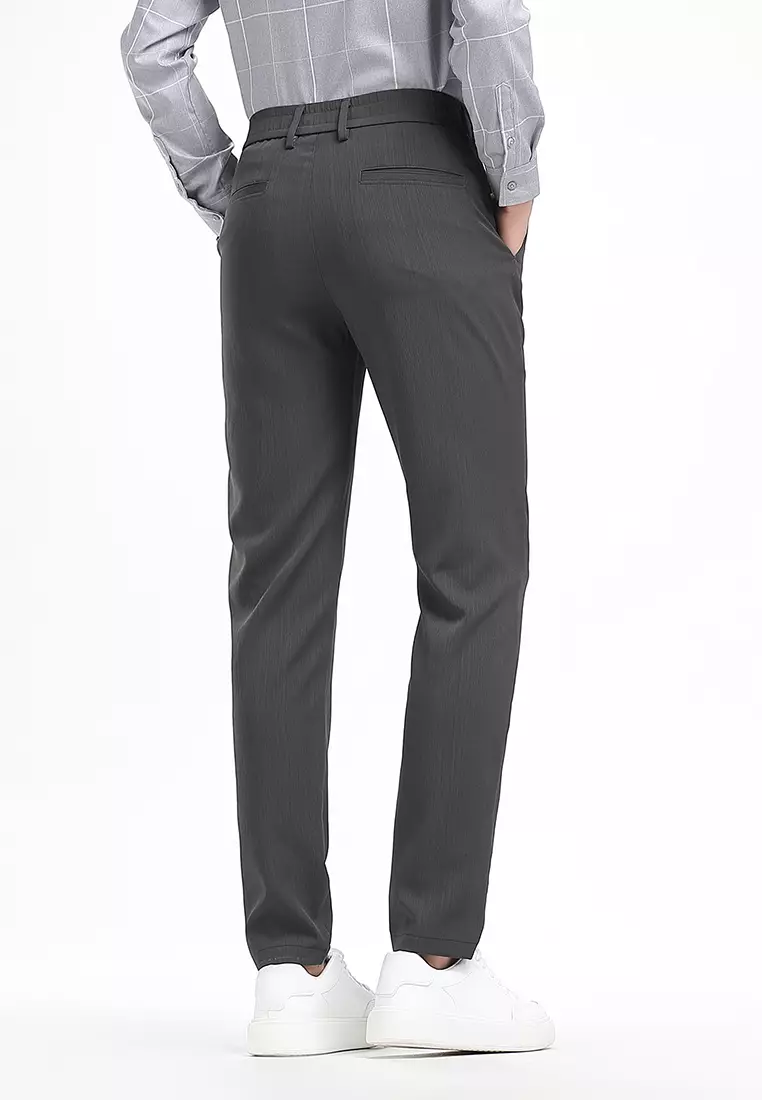 Buy HAPPY FRIDAYS Non Ironing Straight Suit Pants WL19-1009 in Dark grey  2024 Online