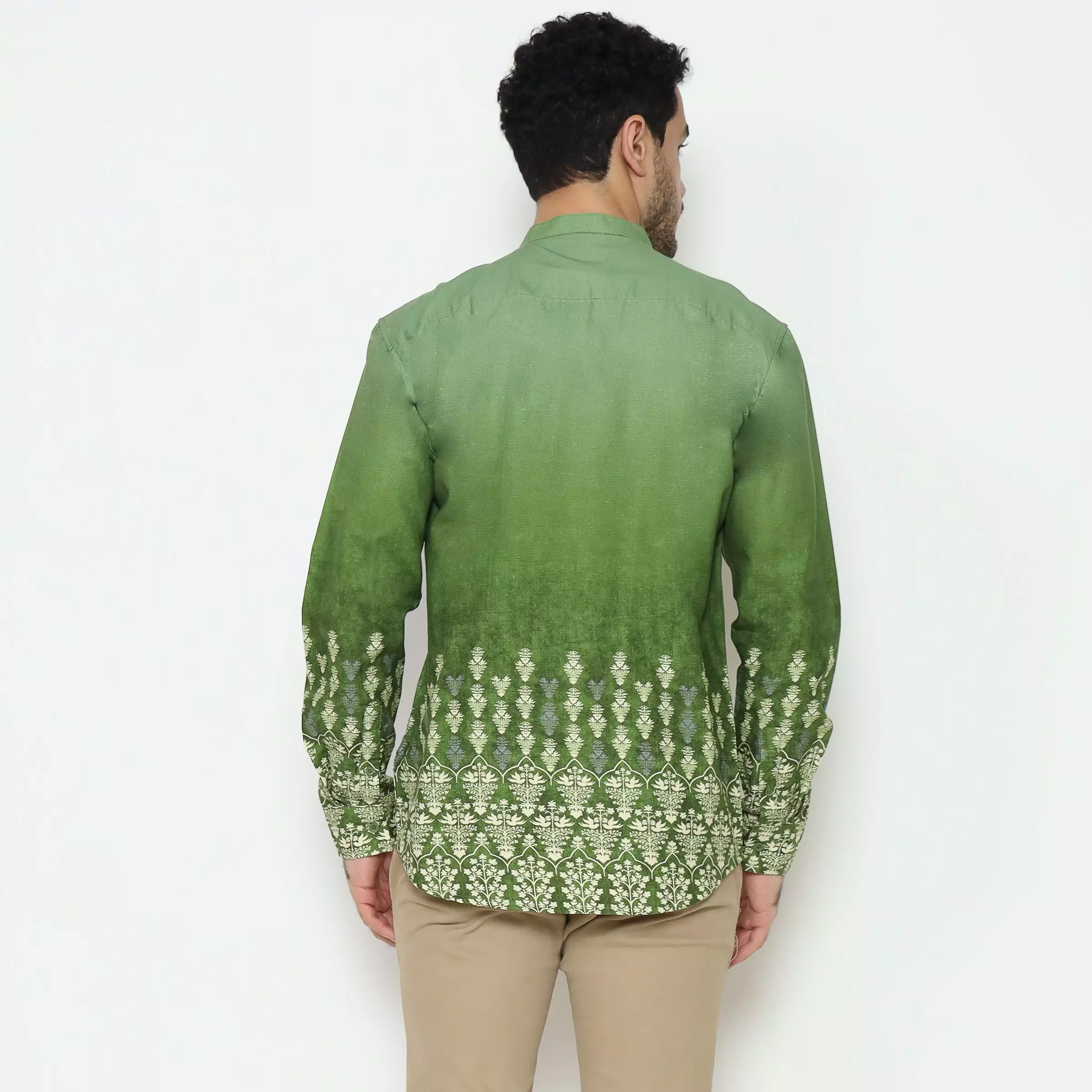AMK Kemeja Koko Pria Lengan Panjang KK Ghazi L/s Green