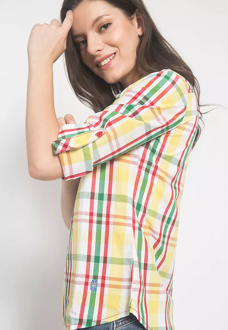 LGS - Kemeja Casual Wanita - Lengan Panjang - Kotak-Kotak - LSH.383.O1247L.463.C L/S