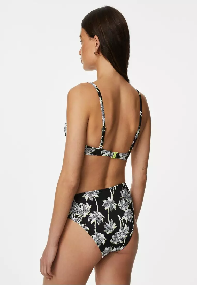 Printed Padded Plunge Bikini Top