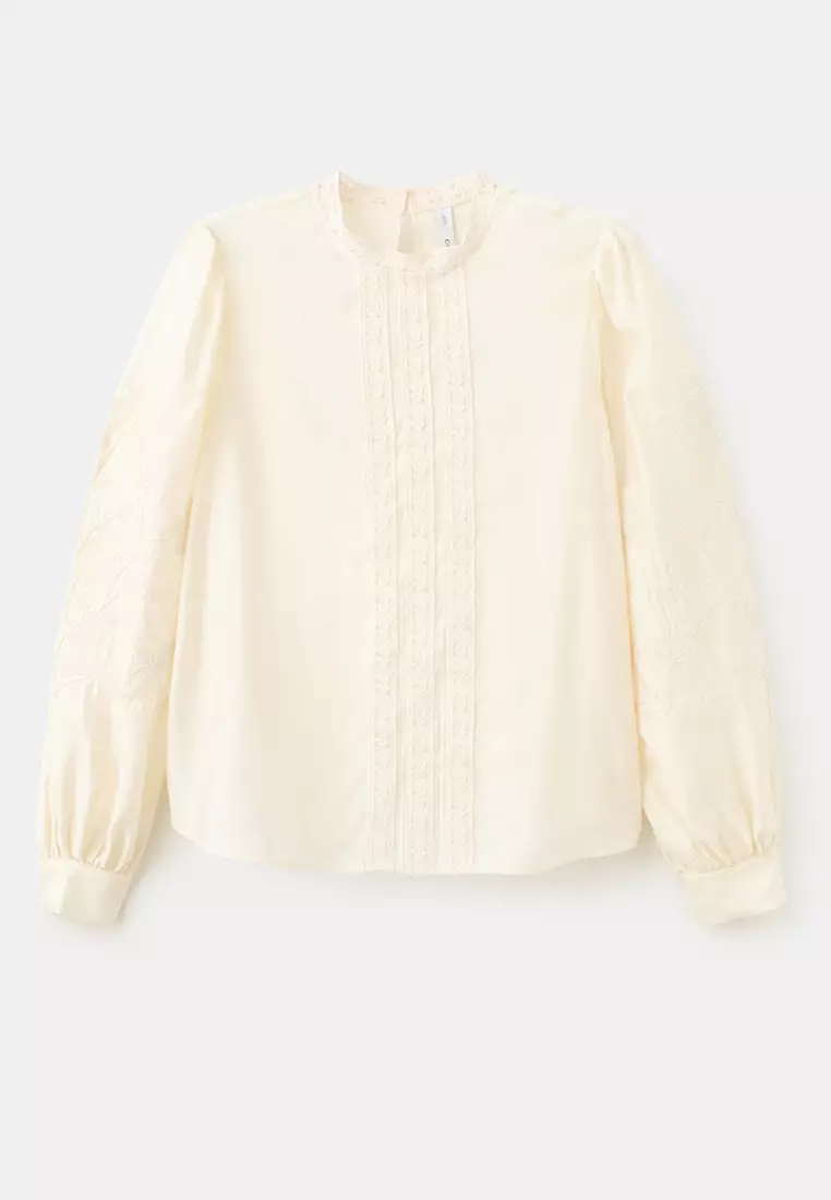 Blouse With Floral Embroidery