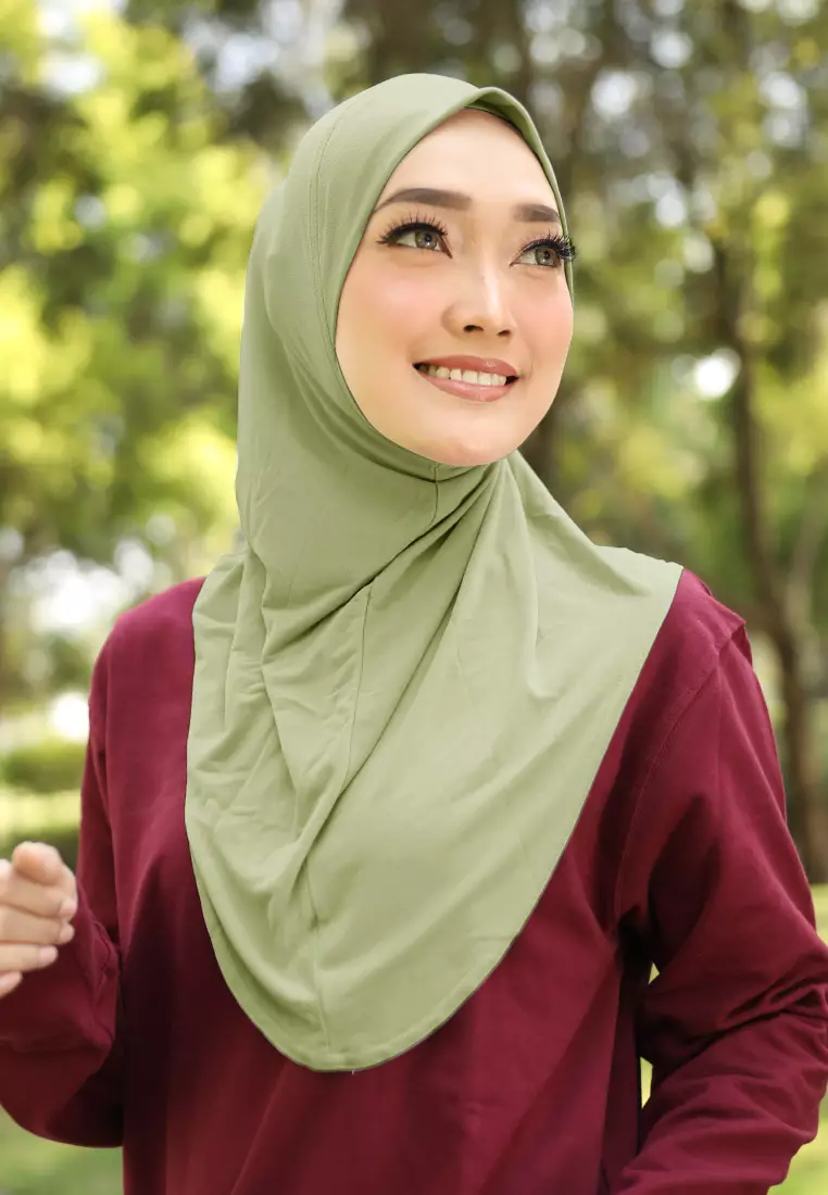 Cotton Bee - Safar Sport Bergo | Hijab Instan Olahraga - Smoke Green