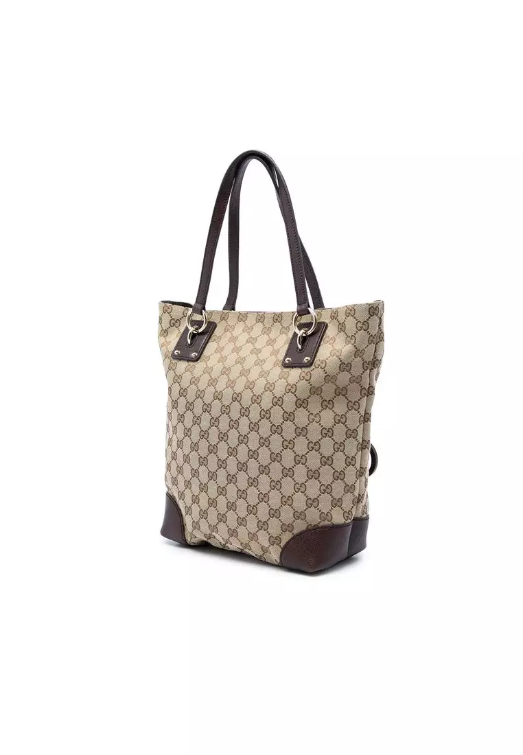 Pre-Loved Gucci Gg Canvas Gg Charm Tote
