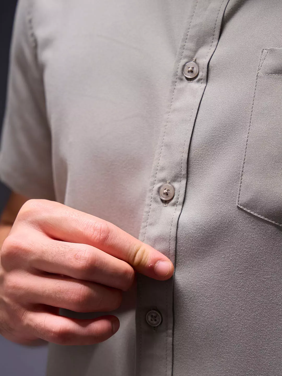 OXCON Easy Shirts Kemeja Tangan Pendek Light Grey