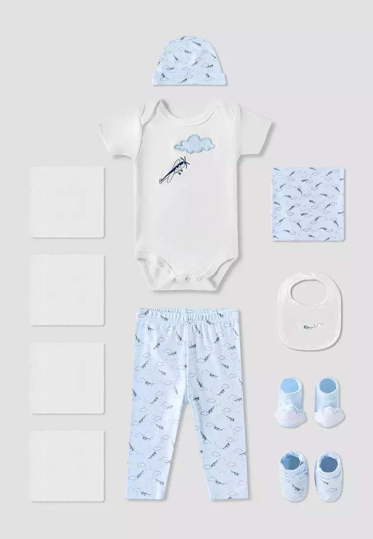 Babyshop Set Of 11 Juniors Clothing Gift Set With Aeroplane Print