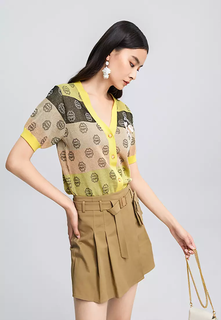 Belted Skirt With Side Pocket