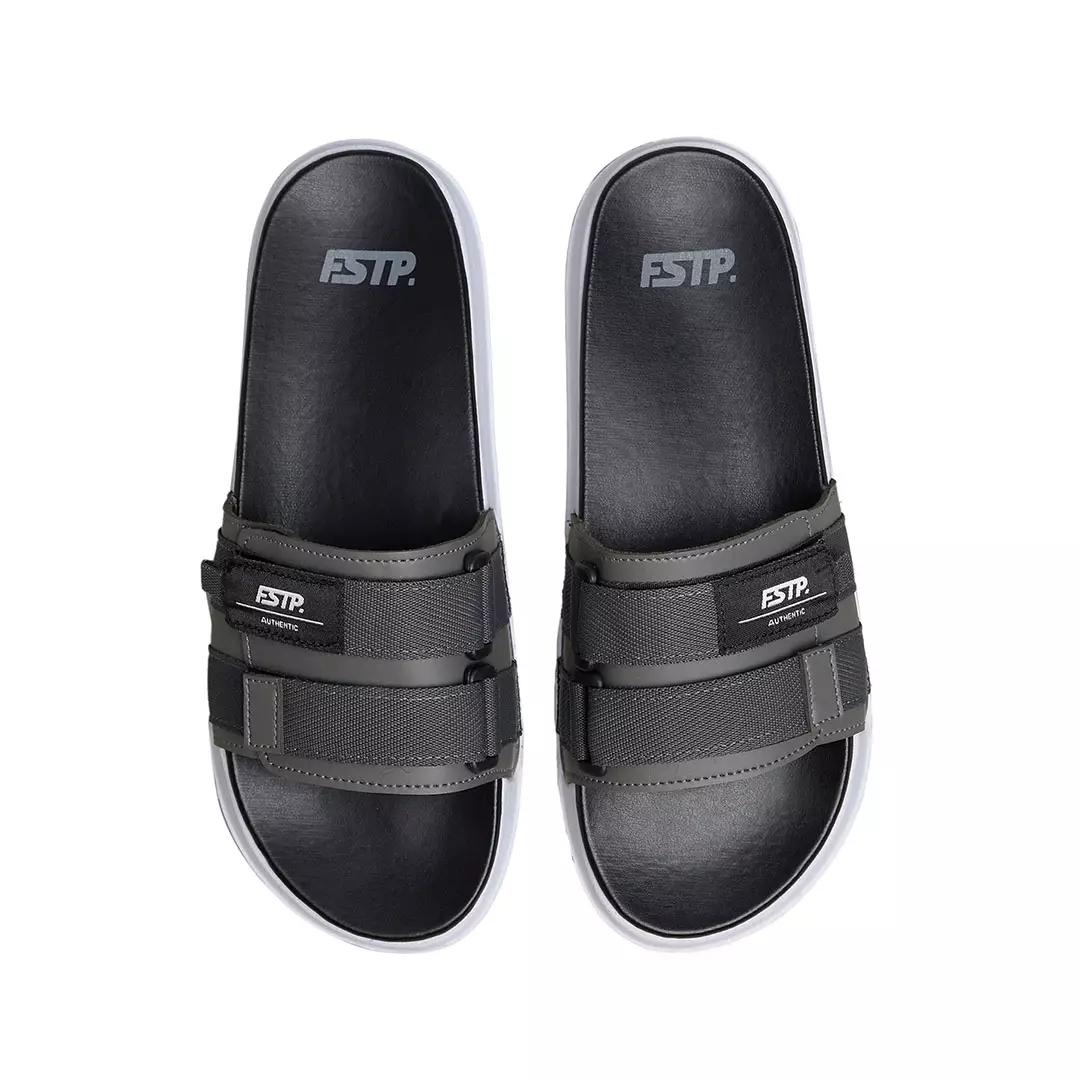 Footstep Footwear Sandal Slide Pria Wanita Stereo Grey White Sandal Slip