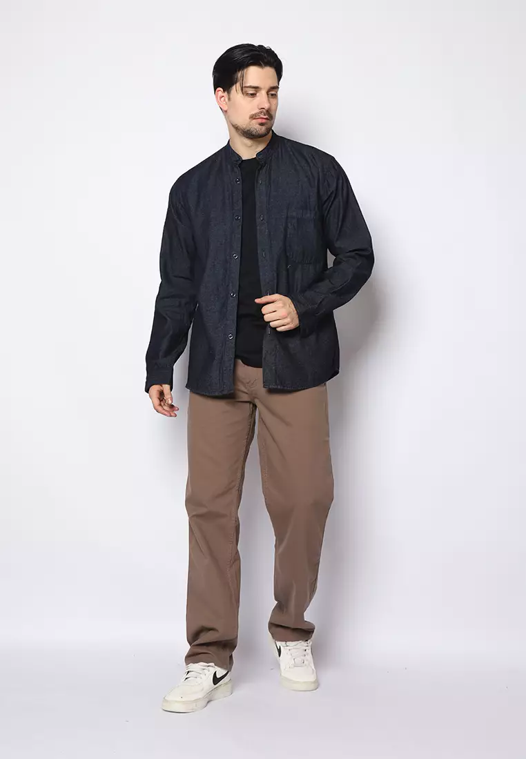 Twill Celana Panjang Pria Slim Fit Charming Mocca 122506