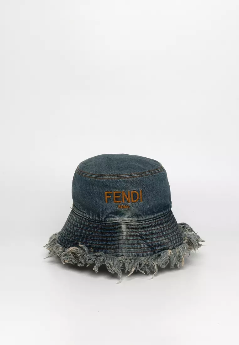 Fendi Men's Roma Logo Patch Bucket Hat