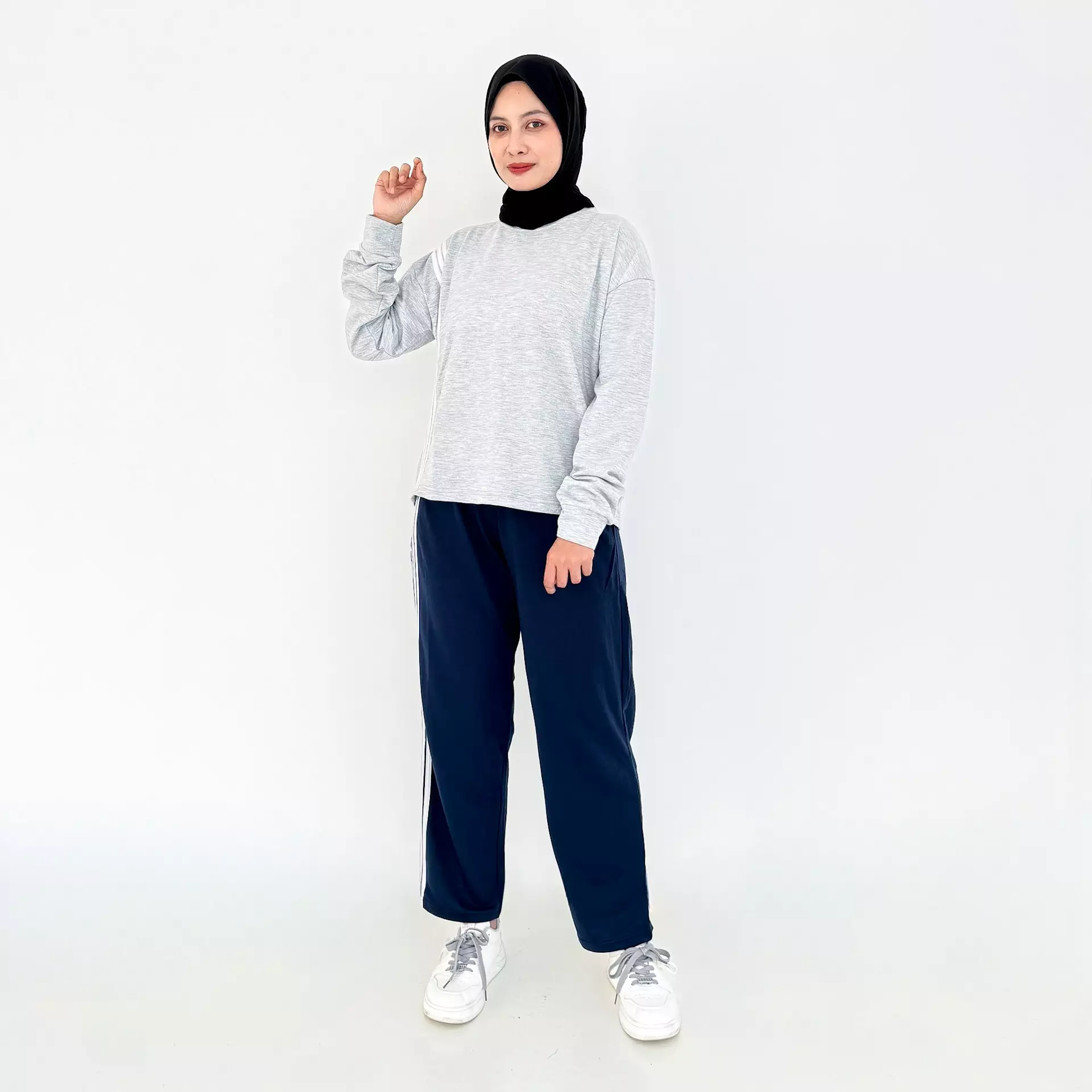 Set Sporty Alena [GREY-NAVY] Size M-XXL