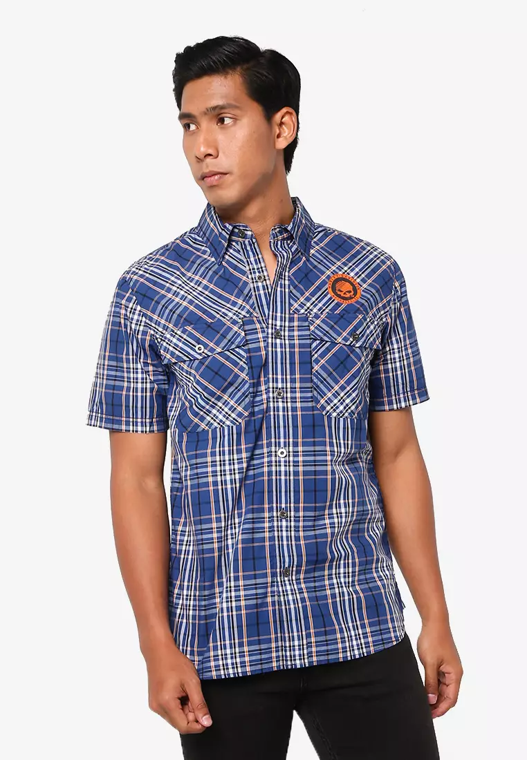 Harley davidson short clearance sleeve button down shirts