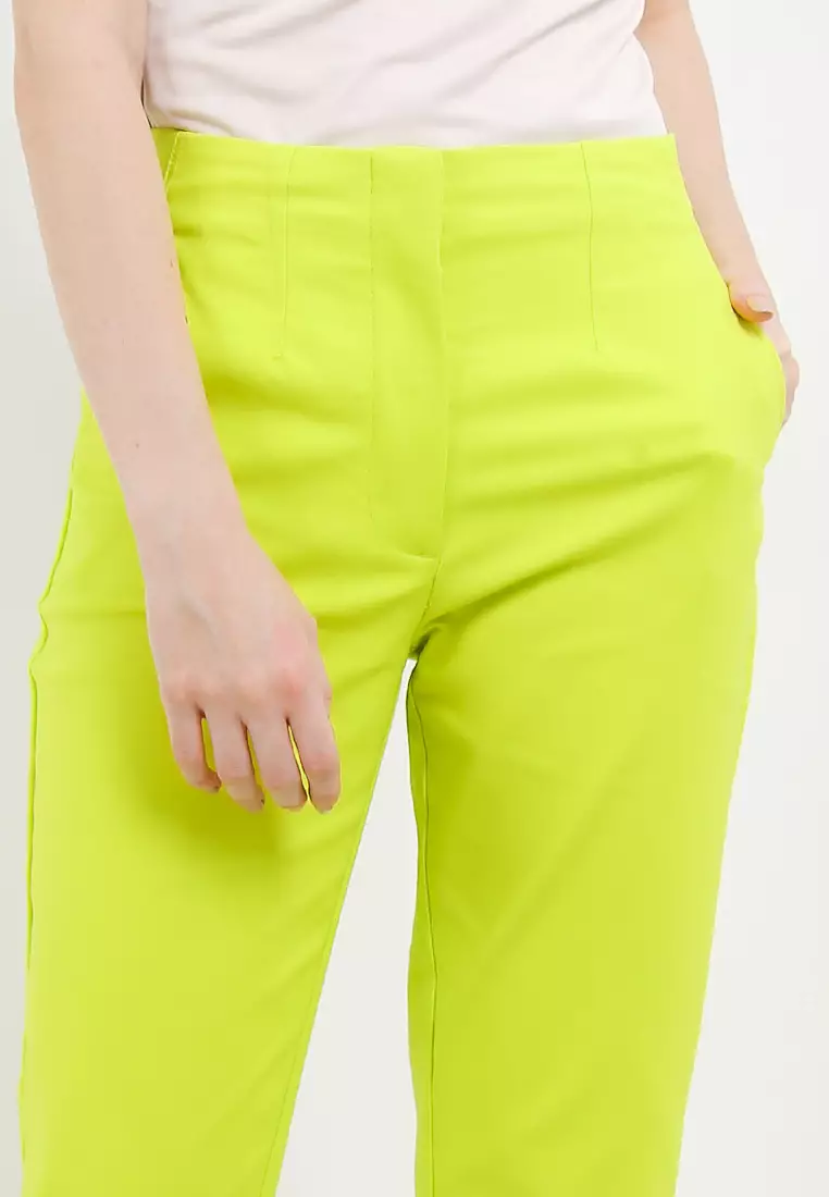 Cotton Blend Slim Fit Ankle Grazer Trousers