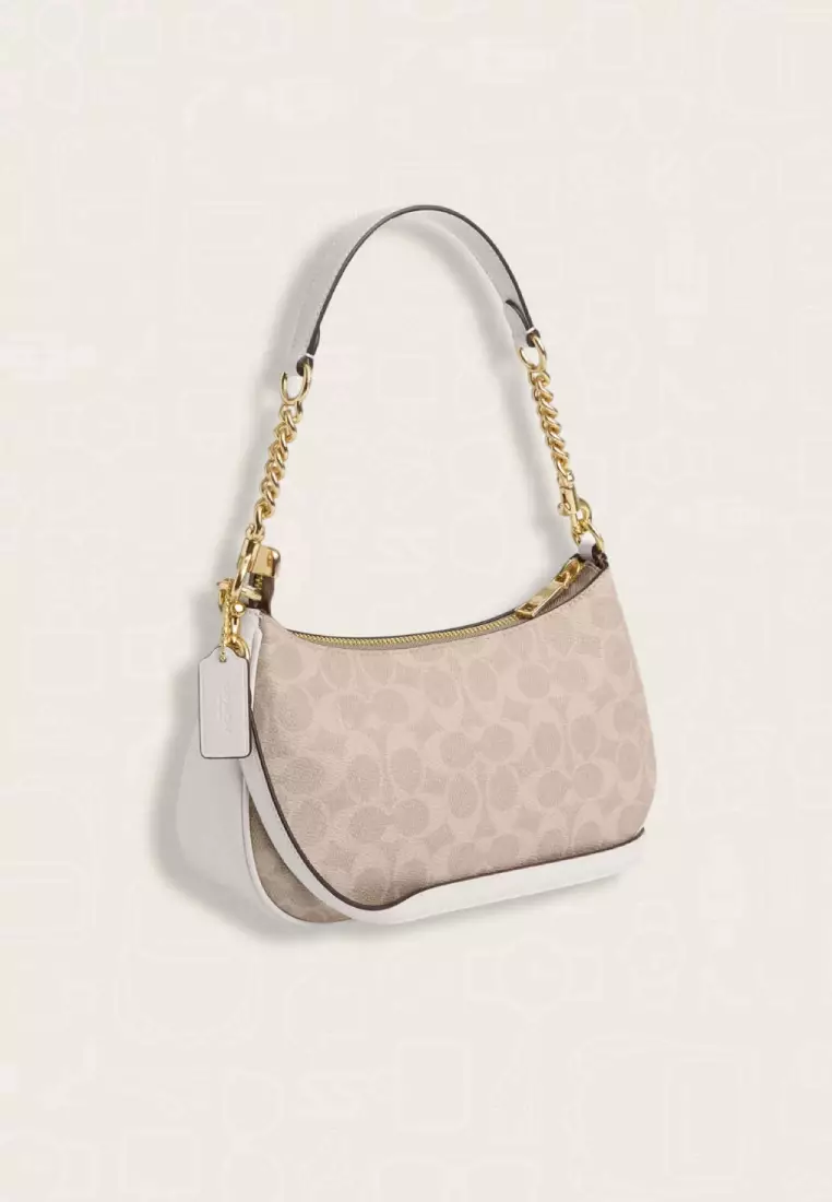 Coach Teri Shoulder Bag In Signature Canvas Sand Chalk