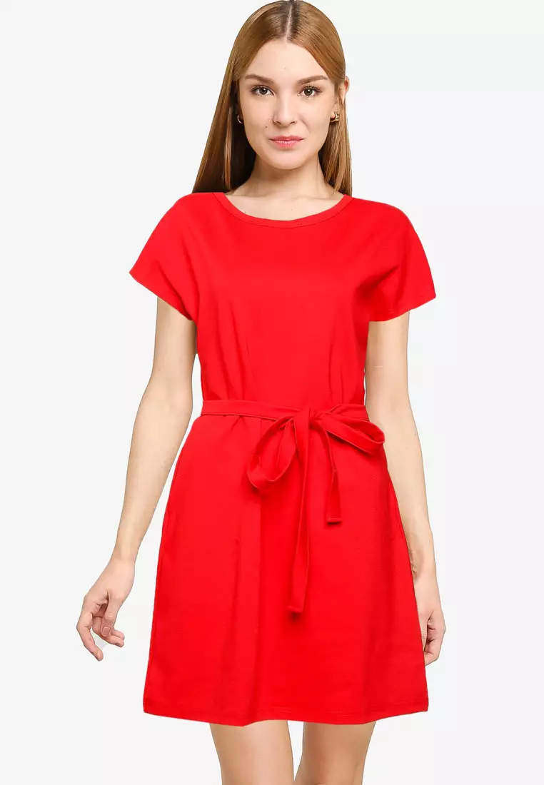 Girls red t shirt dress new arrivals