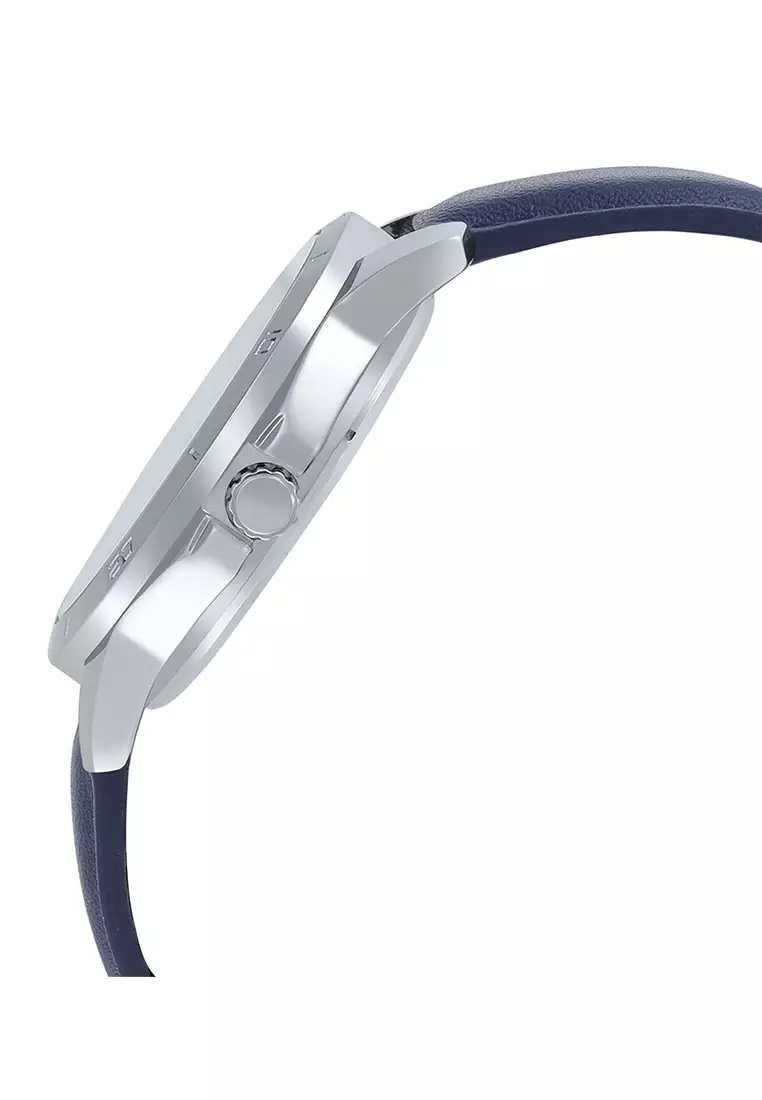 Casio - Jam Tangan Pria - Silver - Blue Leather Strap - MTP-V004L-2BUDF