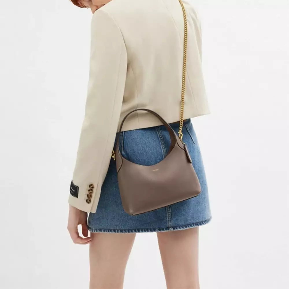 Brooklyn Shoulder Bag 23 Leather Dark Stone