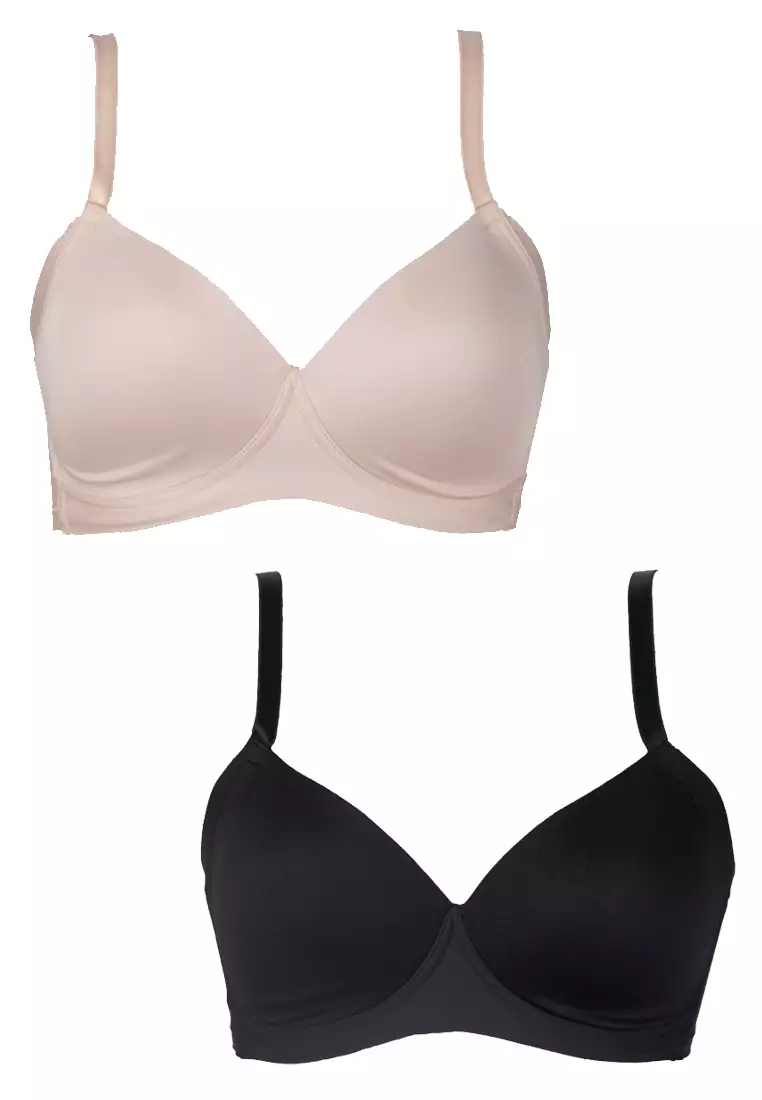 Buy Clovia Cotton Rich Solid Non-Padded Demi Cup Wire Free Plunge Bra -  Peach Online
