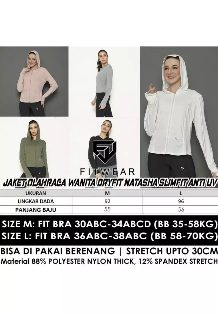Fitwear - Jaket Olahraga Wanita DRYFIT NATASHA SLIMFIT ANTI UV - PINK