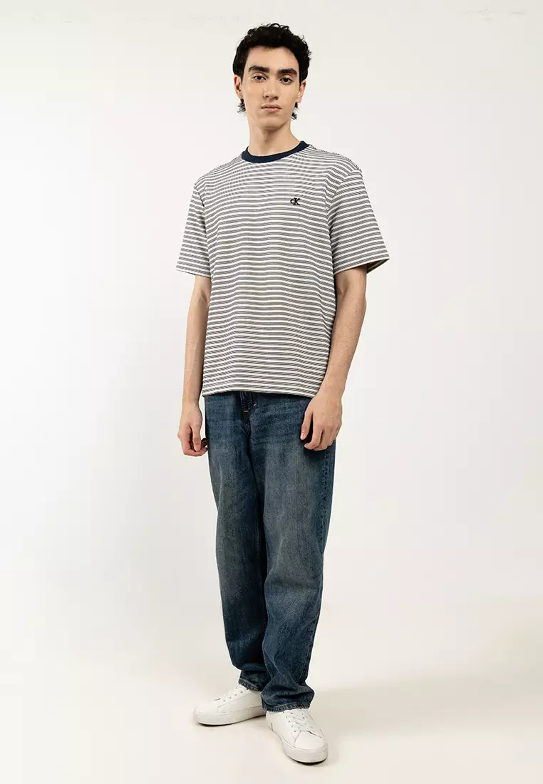 Short Sleeves Striped Ottoman Tee - Calvin Klein Jeans