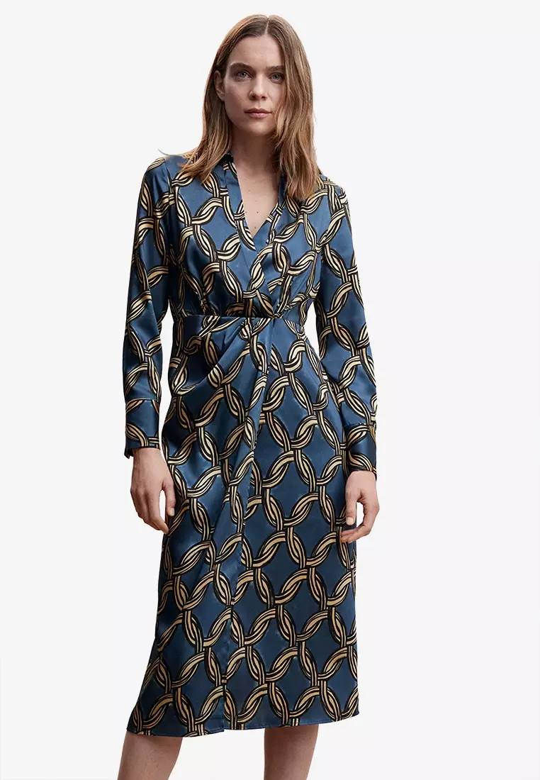 Chain print dress mango new arrivals