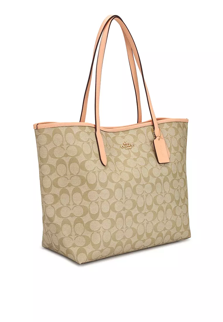 Buy Coach City Tote Bag In Signature Canvas cv Online ZALORA