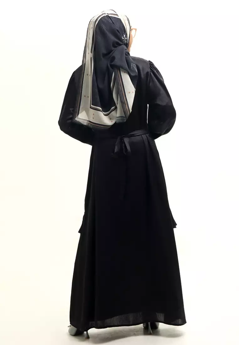 Rabbani - Gamis Dress Muslim Qanzaya Exclusive Hitam