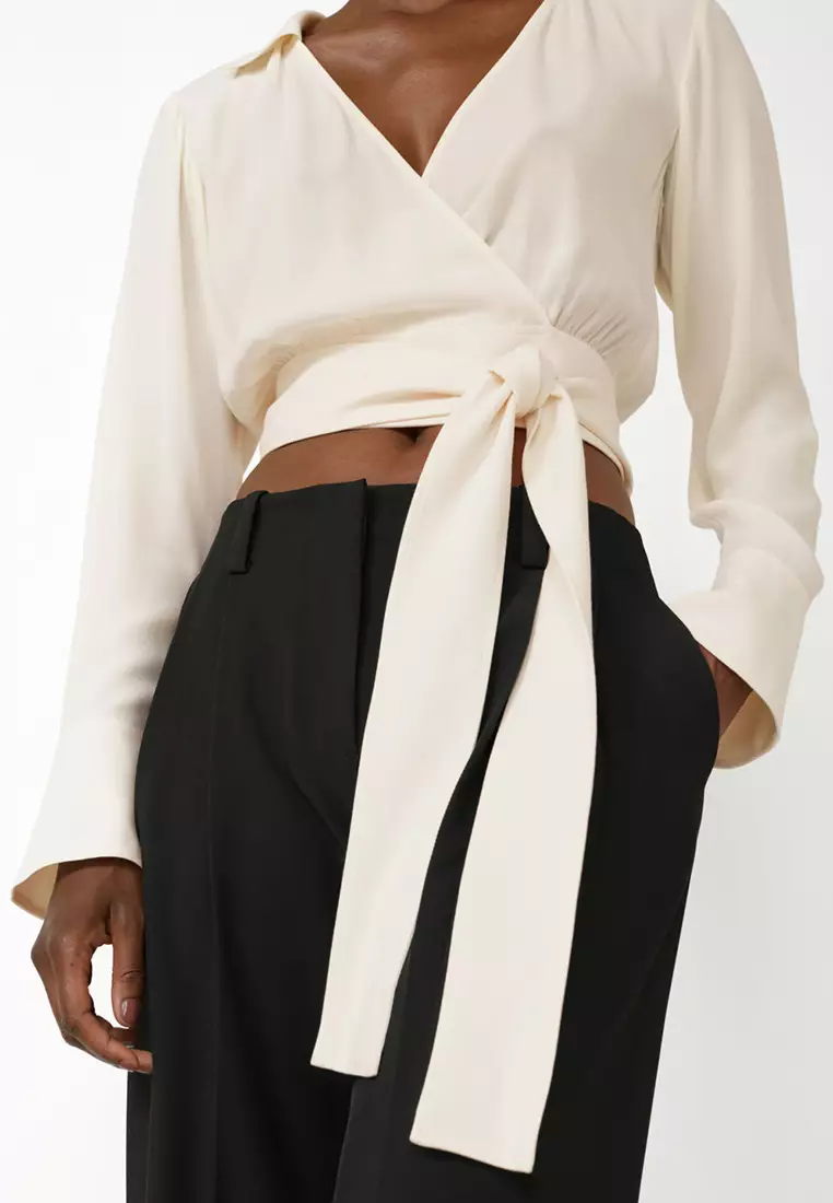 Belted Wrap Top