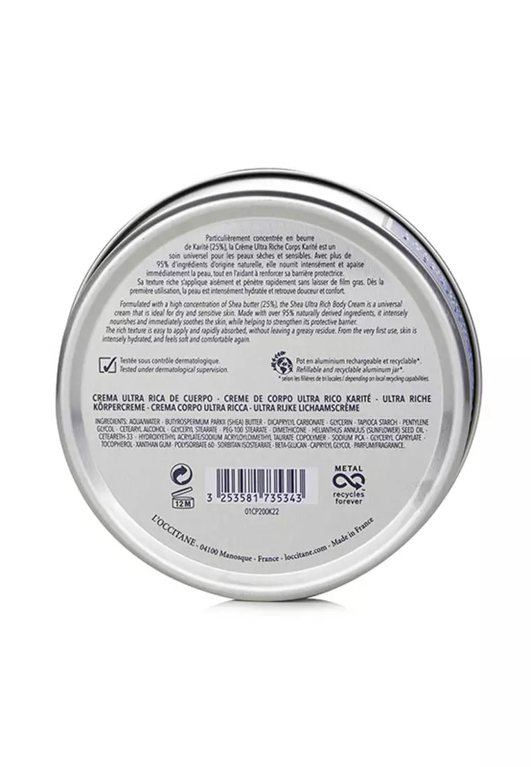 Buy L'occitane L'OCCITANE Shea Butter Ultra Rich Body Cream 200ml/7oz 2024 Online ZALORA