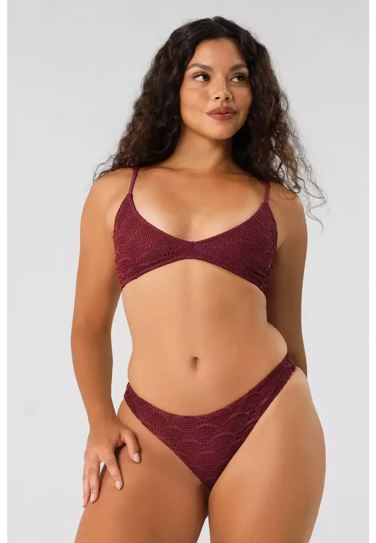 Mila Deep Scoop Neck Bikini Top / Henna