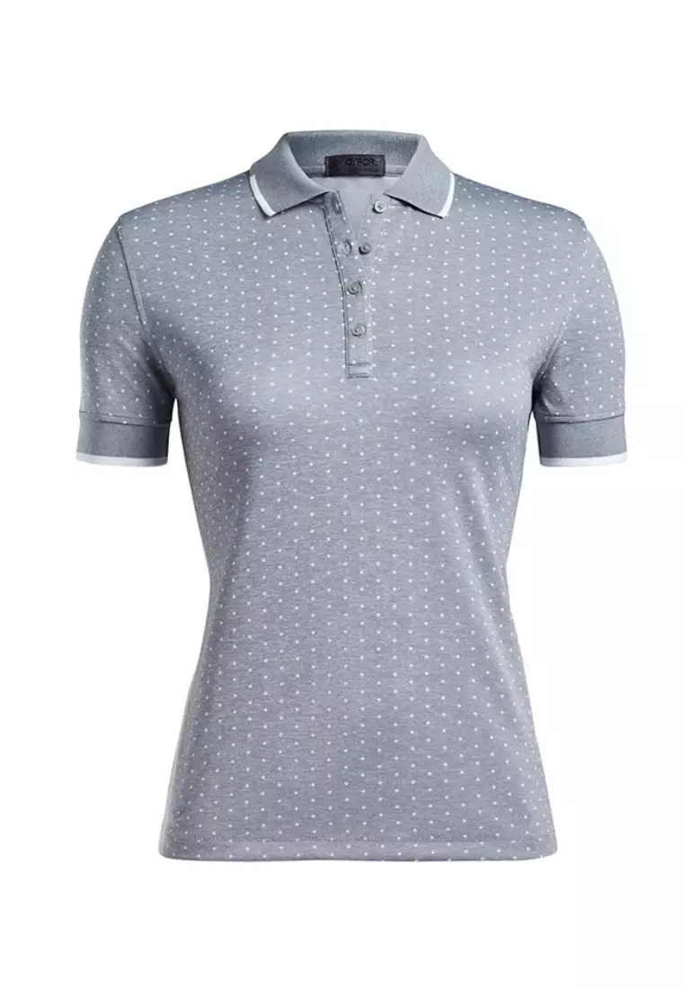 Ladies Jacquard Polka Dot Polo