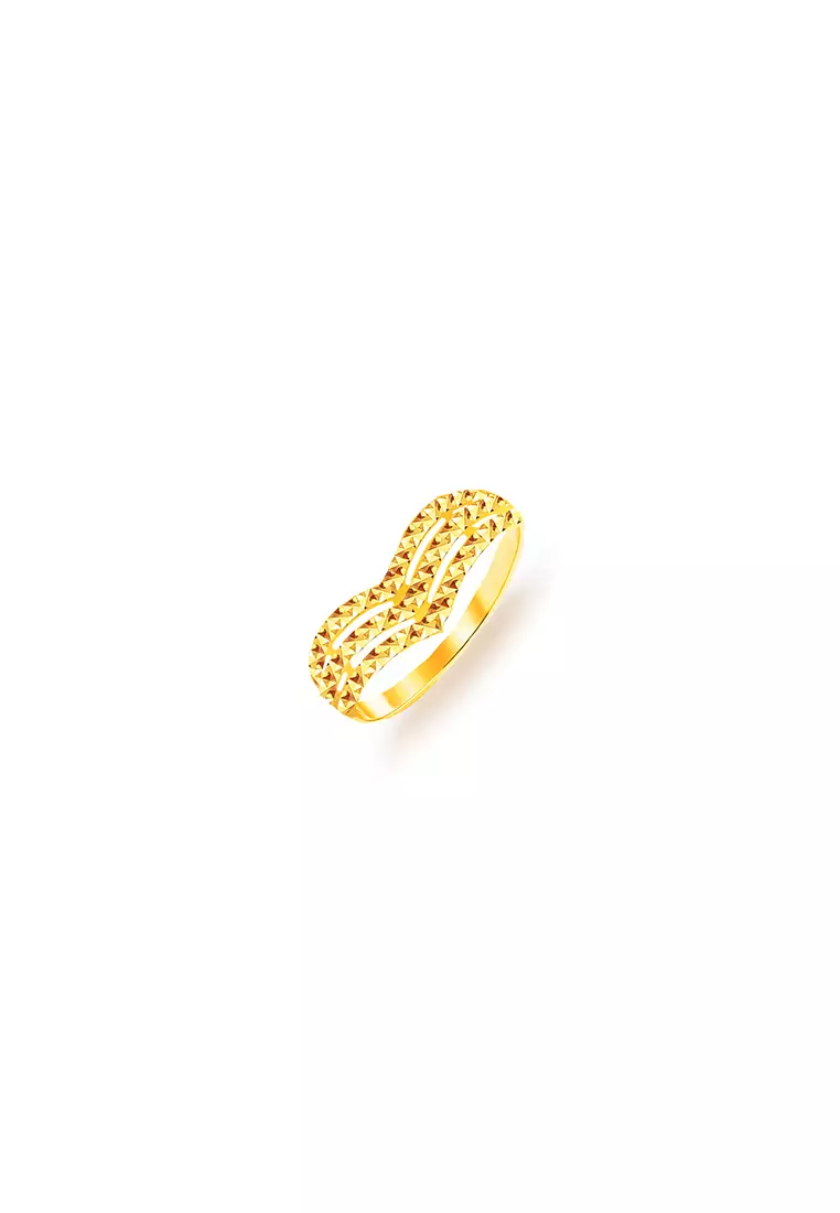 916/22K Gold V-Shaped Ring C88