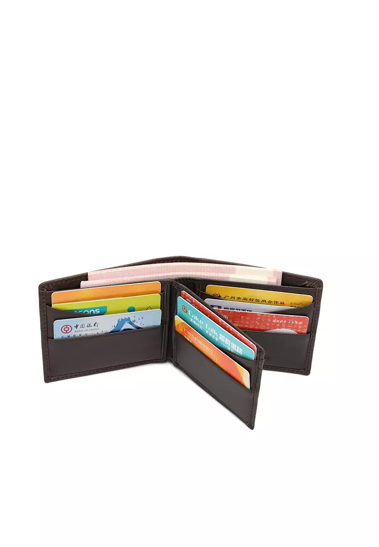 Men's RFID Bi Fold Genuine Leather Short Wallet