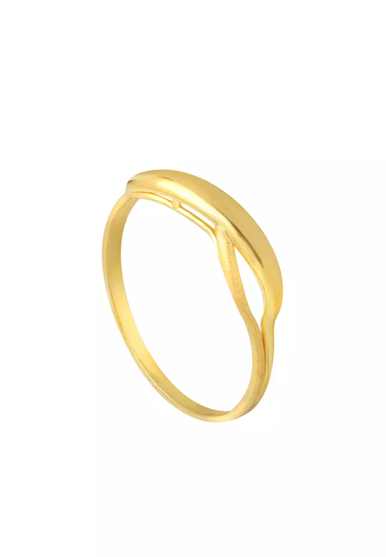 TOMEI Wave Inspired Ring, Yellow Gold 916