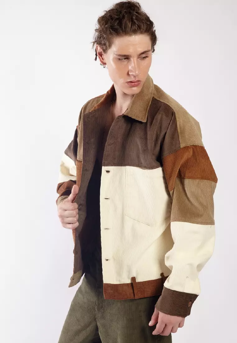 Jual Ocwa Studio OCWA DELANO OVERSIZED PATCH BROWN CORDUROY JACKET