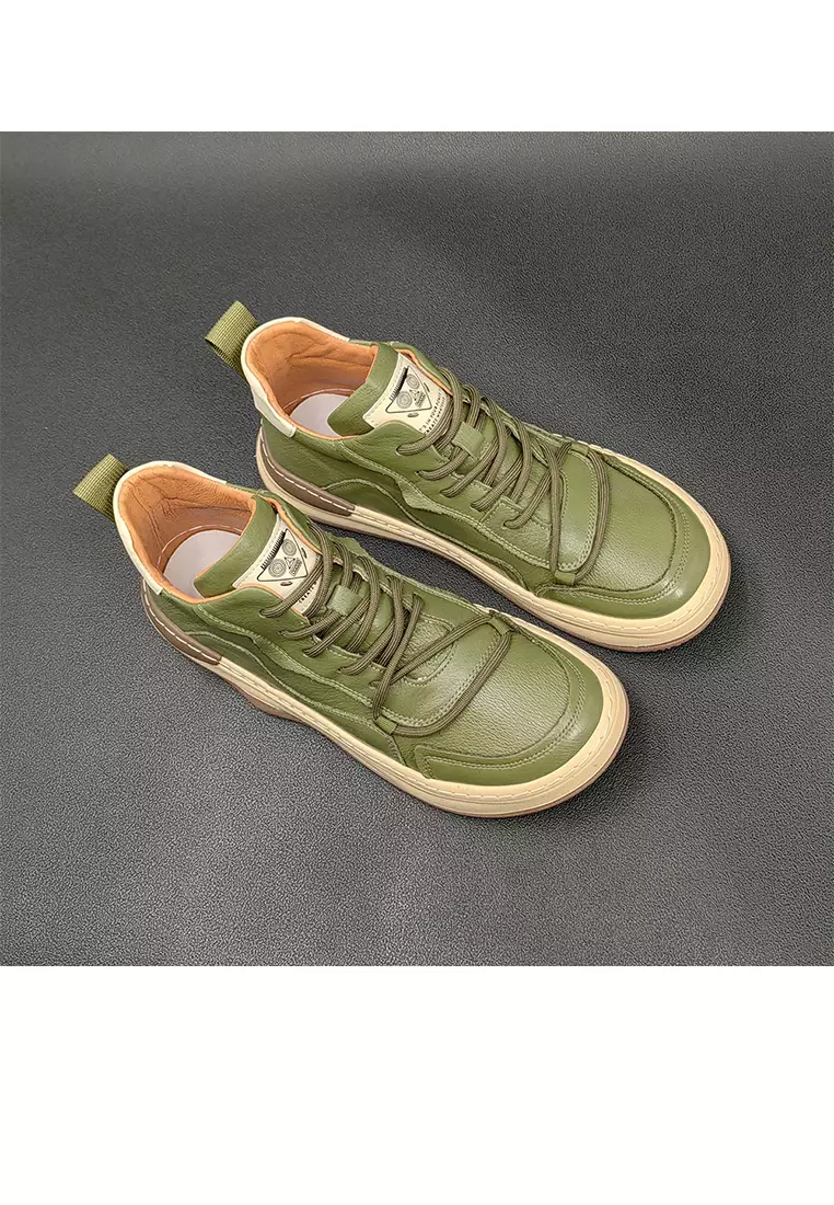 High Top Grain Leather Sneakers ALG9003
