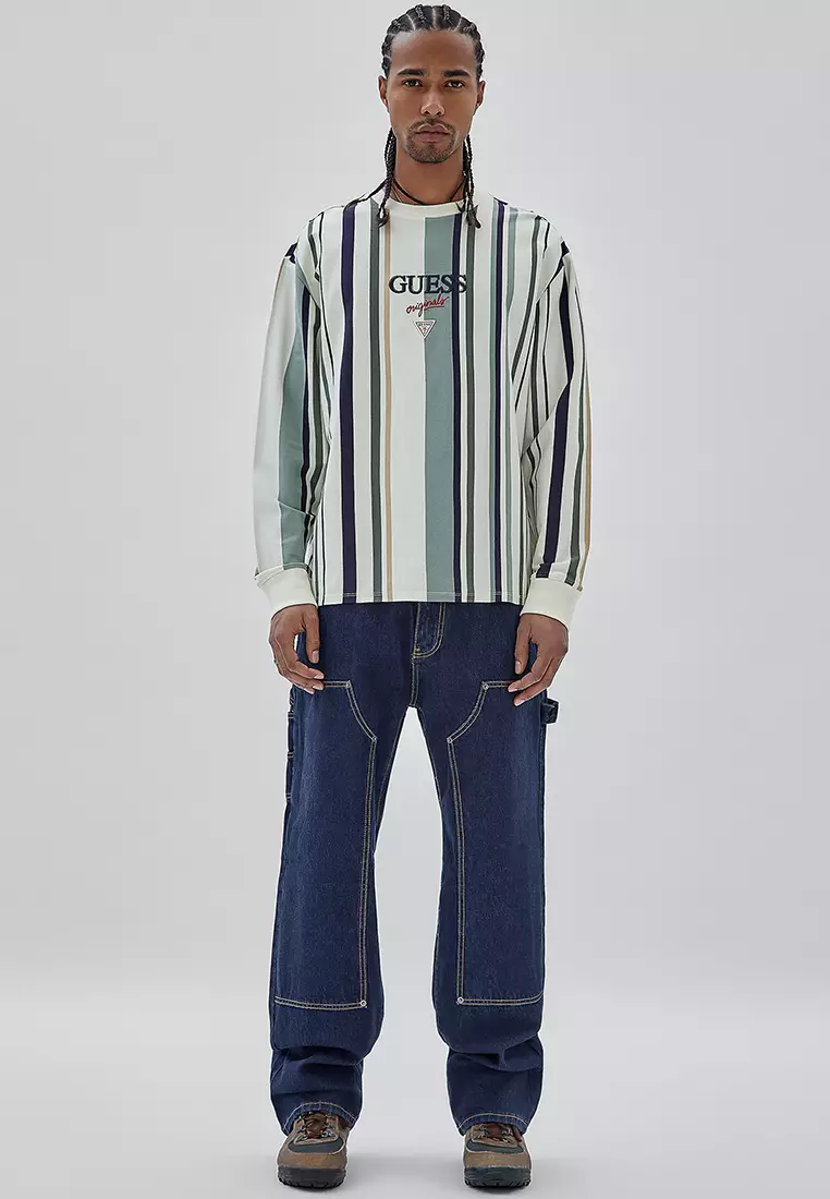 Guess striped hoodie new arrivals