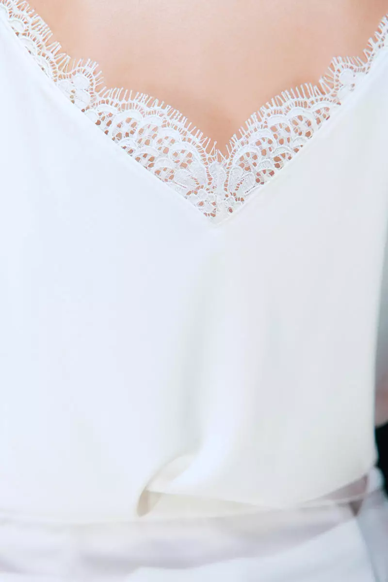 Lace-trimmed cami top