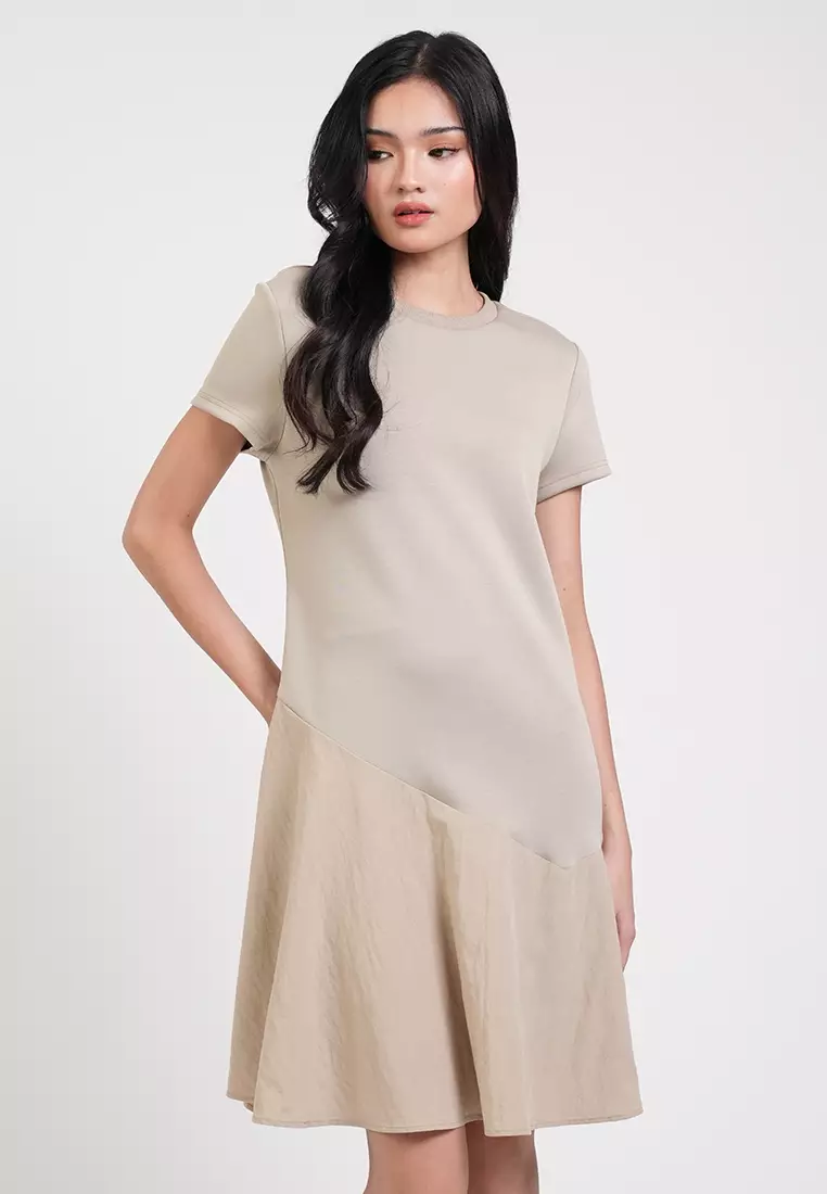 Crystal Modern Diagonal Seam A-Line Dress
